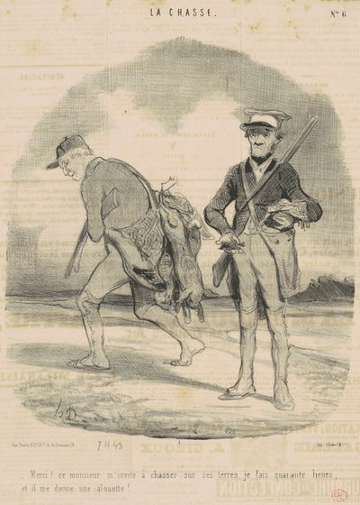 Tak! Denne herre inviterer mig til at jage... af Honoré Daumier