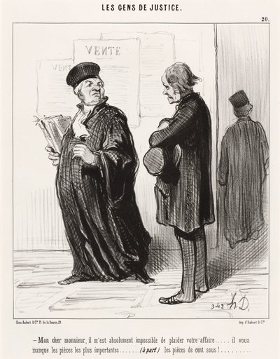 Min kære sir... umuligt at føre din sag af Honoré Daumier