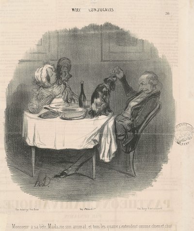 Monsieur har sit udyr, Madame hendes dyr... af Honoré Daumier