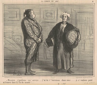 Mossieu, jeg forlader din tjeneste... af Honoré Daumier