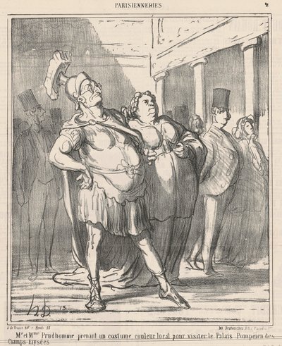 Mr. og Mrs. Prudhomme tager en ... af Honoré Daumier