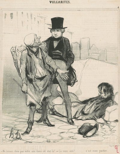 Efterlad ikke din ven i denne tilstand! af Honoré Daumier
