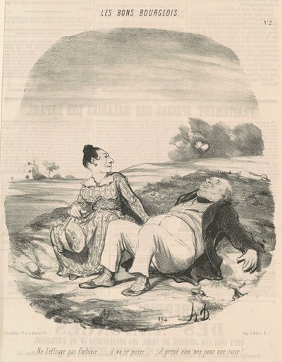 Skræmme ham ikke Eudoxie... af Honoré Daumier