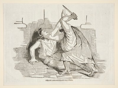 Nero myrder sin mor, fra Charivari 9. april 1834 af Honoré Daumier