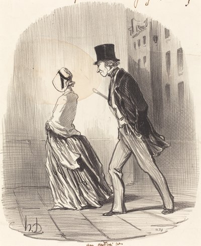 Nej, frue, jeg forlader dig ikke... af Honoré Daumier