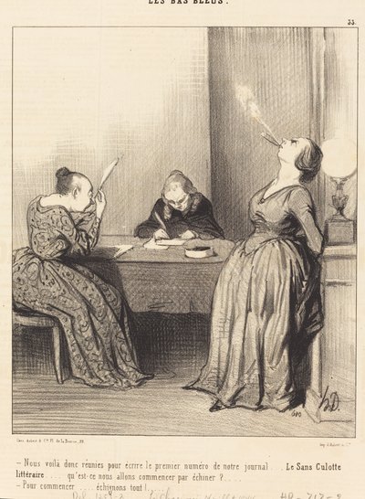 Her er vi... genforenet for at skrive det første nummer... af Honoré Daumier