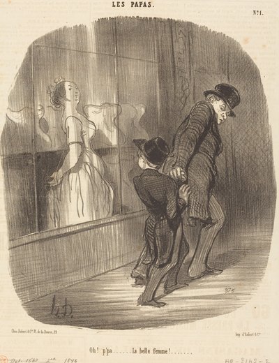 Åh! far... den smukke kvinde! af Honoré Daumier