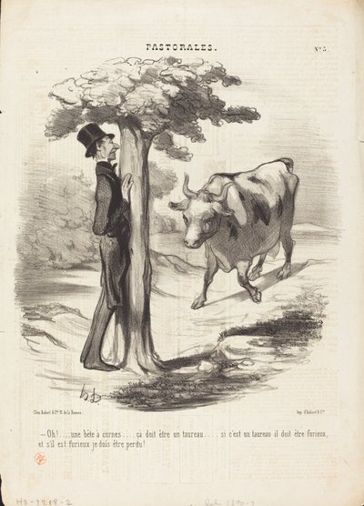 Åh!... et udyr med horn... af Honoré Daumier