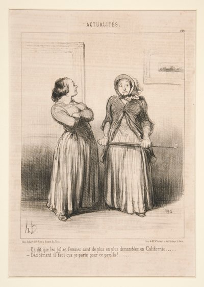Det siges, at smukke kvinder er mere og mere efterspurgte i Californien af Honoré Daumier