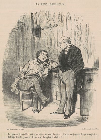 Ja, Mossieu Fremoillet, alt går fra ondt til værre... af Honoré Daumier
