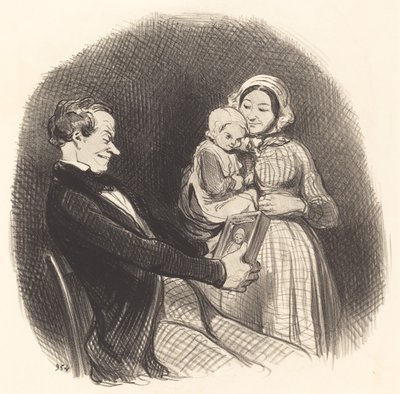 Far overvejer billedet af sit image af Honoré Daumier