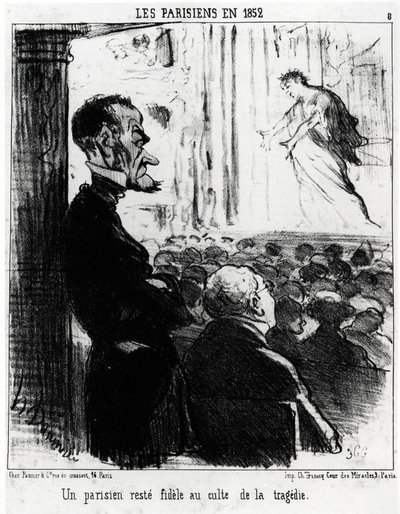 Parisere i 1852: en pariser forbliver tro mod tragedierkulten. Illustration d