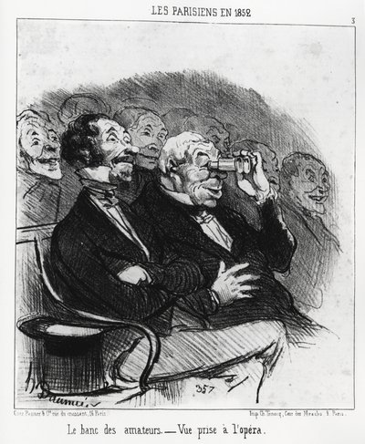 Parisere i 1852: amatørbænken, udsigt taget på operaen. Illustration d
