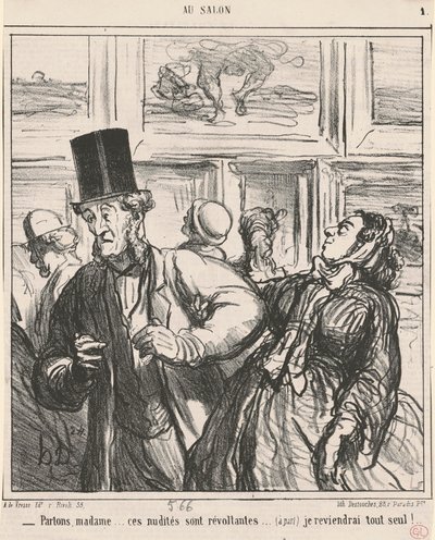 Lad os tale, madame... disse nøgenheder er oprørende... af Honoré Daumier