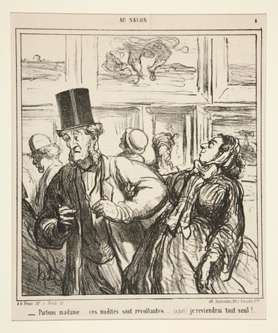 Lad os gå, frue... disse nøgenheder er oprørende af Honoré Daumier