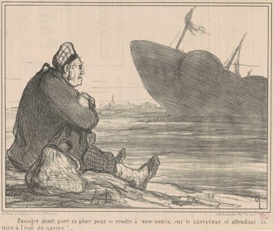 Passager, der betalte ... for at tage til New York af Honoré Daumier