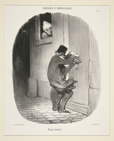 Overgår midnat, fra lejere og ejere af Honoré Daumier