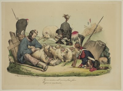 Stakkels får Ah! Lige meget hvad du gør... vil vi altid klippe dig af Honoré Daumier