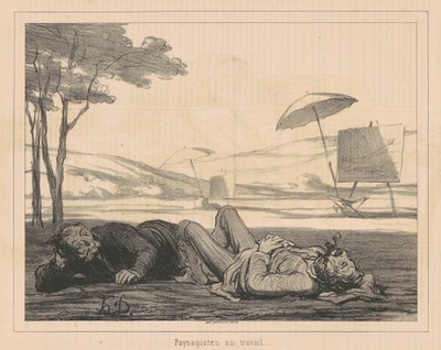 Landskabskunstnere på arbejde af Honoré Daumier