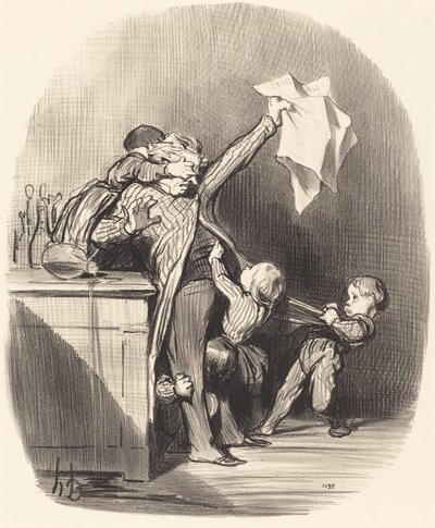 Fornøjelser ved faderskab af Honoré Daumier