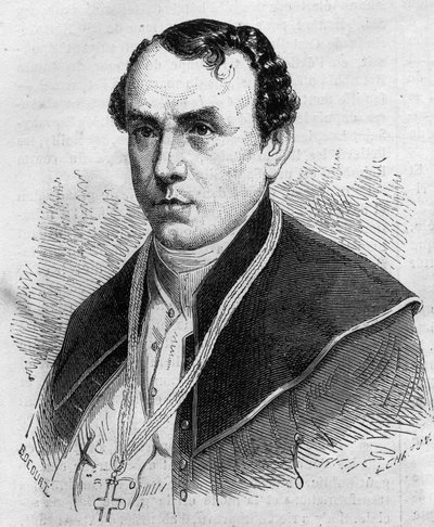 Portræt af Sigismund Felix Felinski (1822-1895), ærkebiskop af Warszawa (Polen). Indgravering i ""Le Monde Illustre"" nr. 314 af 18. april 1863. af Honoré Daumier