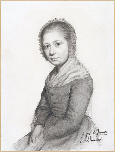 Portræt af en pige (Jeannette) af Honoré Daumier