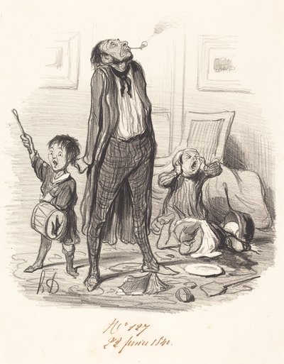 Klassisk digter, der komponerer en eklog... af Honoré Daumier
