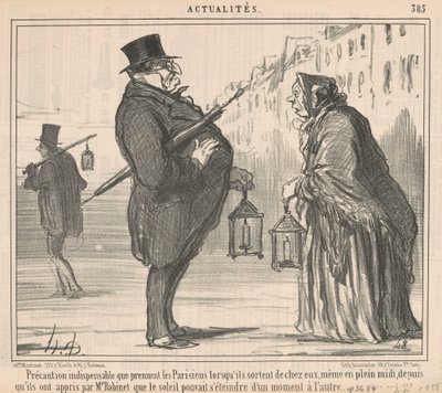 Væsentlige forholdsregler, som pariserne tager... af Honoré Daumier
