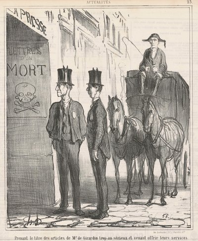 Tager titlen... af hr. de Girardin for seriøst... af Honoré Daumier