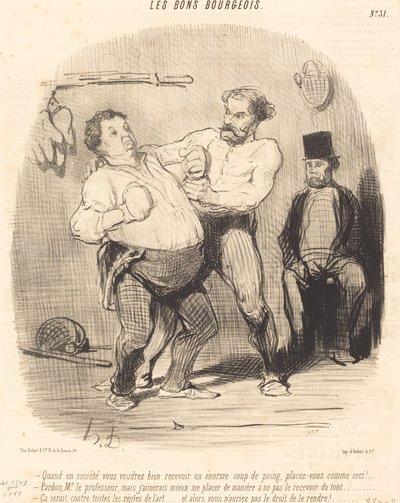 Når du i samfundet gerne vil modtage et... slag... af Honoré Daumier