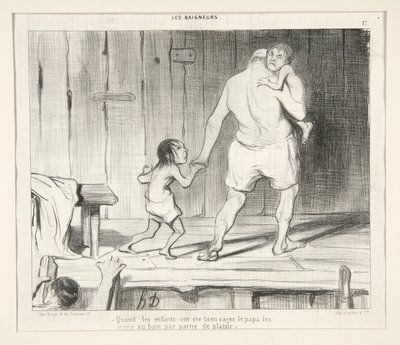 Når børnene har været velopdragne af Honoré Daumier