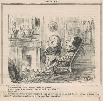 Sikke en forfærdelig ting...hvis vi har krig! ... af Honoré Daumier