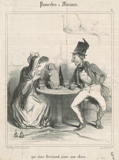 Hvem elsker Bertrand elsker sin hund af Honoré Daumier