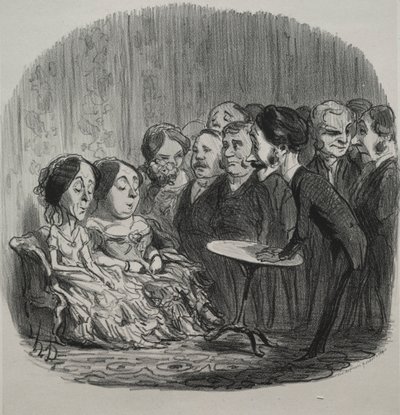Rapping Spirits, 1851. af Honoré Daumier