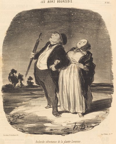 Mislykket søgning efter planeten Leverrier af Honoré Daumier