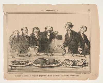 Møde af forskere, der foreslår af Honoré Daumier
