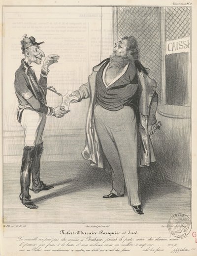 Robert Macaire bankmand og jurymedlem af Honoré Daumier