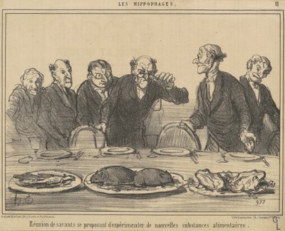 Møde mellem forskere, der foreslår... af Honoré Daumier