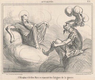 Sankt Mitophan og guden mars... af Honoré Daumier