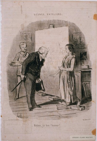 Scener fra værksted- Fru, jeg har æren! af Honoré Daumier
