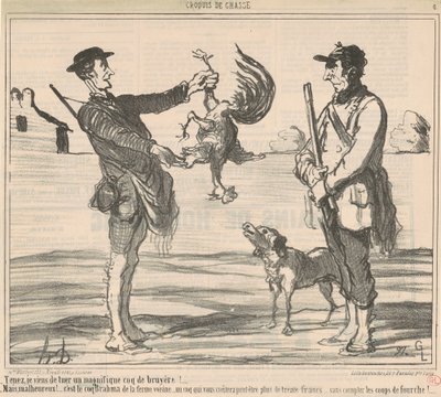 Her har jeg lige dræbt en storslået... af Honoré Daumier