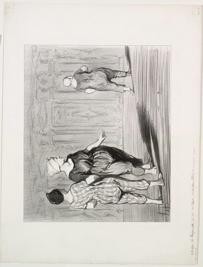 The Bathers, plade 15: Det er hende igen, en smuk mode, Madame Coquardeau!, 1847. af Honoré Daumier