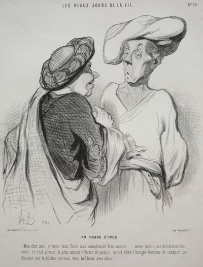 Livets smukke dage, plade 30: En indisk skik af Honoré Daumier