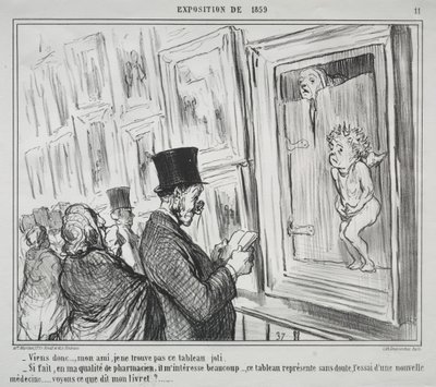 Udstillingen 1859 (plade 11): Kom her, min ven, jeg finder ikke dette maleri smukt af Honoré Daumier
