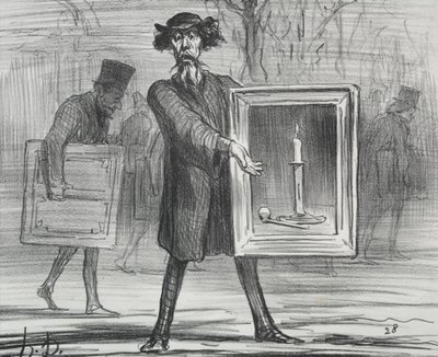 Udstillingen af 1859 plade 1: De har nægtet dette, Ignoramuserne!, 1859. af Honoré Daumier