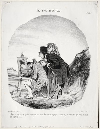 The Good Bourgeois, tavle 23: Men ja, min kære, jeg forsikrer dig om, at denne herre tegner..., 184 af Honoré Daumier