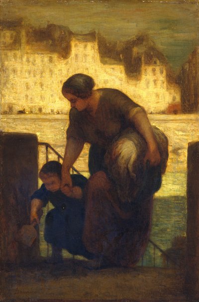 Vaskeren, 186[3]. af Honoré Daumier
