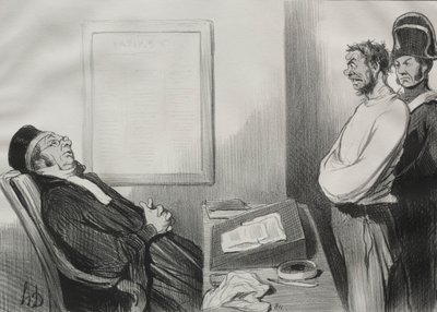 The Men of Justice, plade 15: Du var sulten...Det er ikke en grund..., 1845. af Honoré Daumier