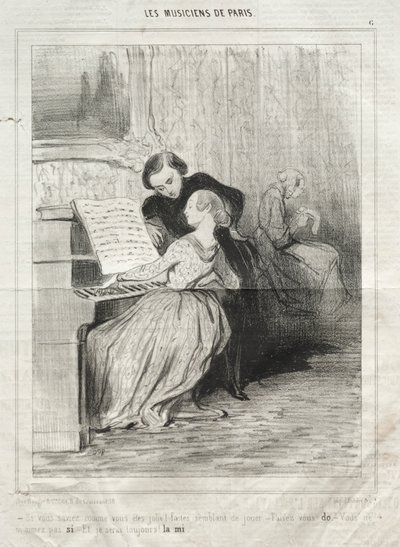The Musicians of Paris, plade 6: Hvis du vidste, hvor smuk du er! af Honoré Daumier