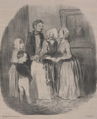Det obligatoriske nytårsbesøg hos tante Rabourdin af Honoré Daumier